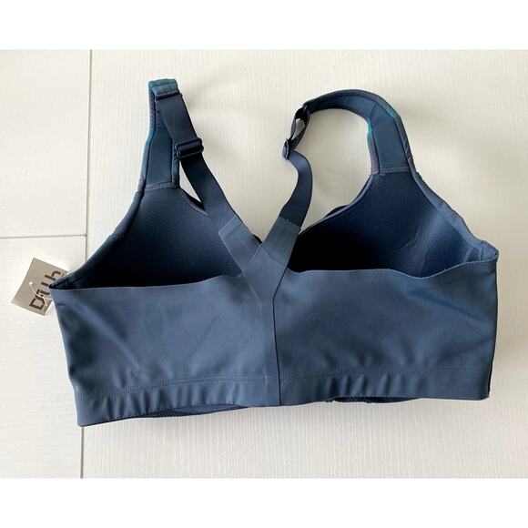 NWT Victoria's Secret On Point Knockout Zip Up Sports Bra in Blue Size 34DD - Picture 4 of 6